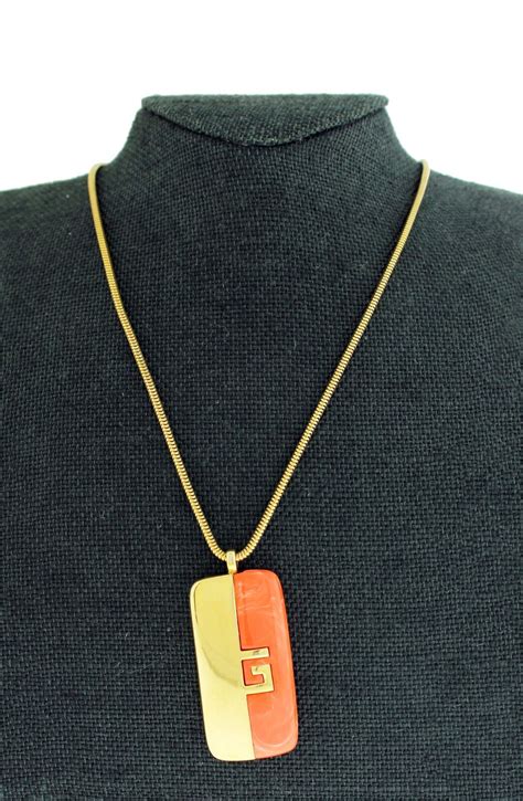 Vtg 1977 Givenchy Paris New York G Logo Enamel Goldtone 